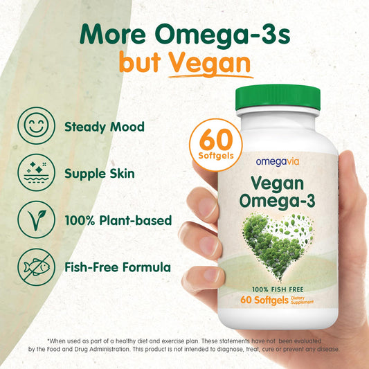 More Omega-3s but Vegan infographic