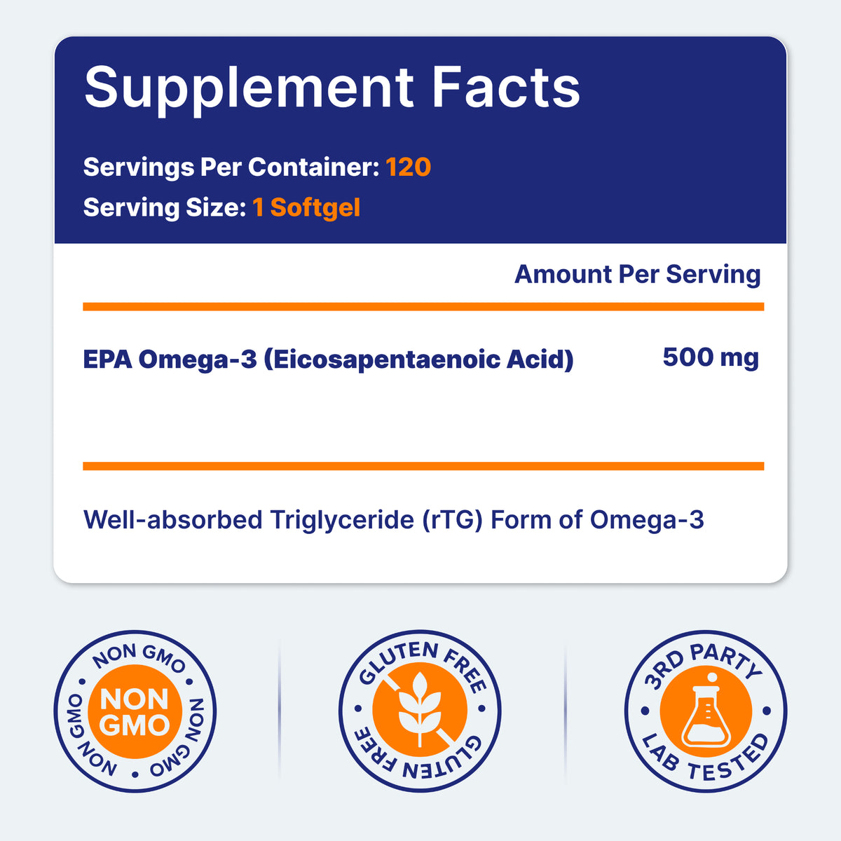 EPA 500 Fish Oil Supplement | High-EPA Omega-3 - OmegaVia