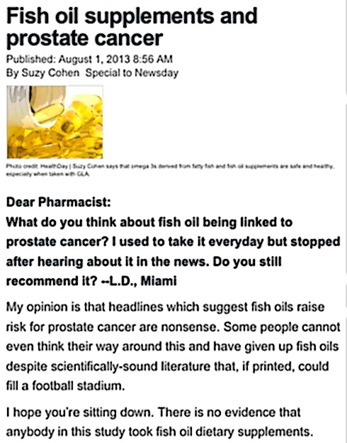 Newsday Fish Oil Prostate Cancer